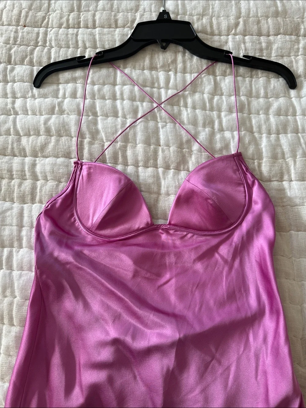 SER.O.YA Pink Silk Asymmetric Sweet Heart Neckline Long Dress Size S - Picture 6 of 16